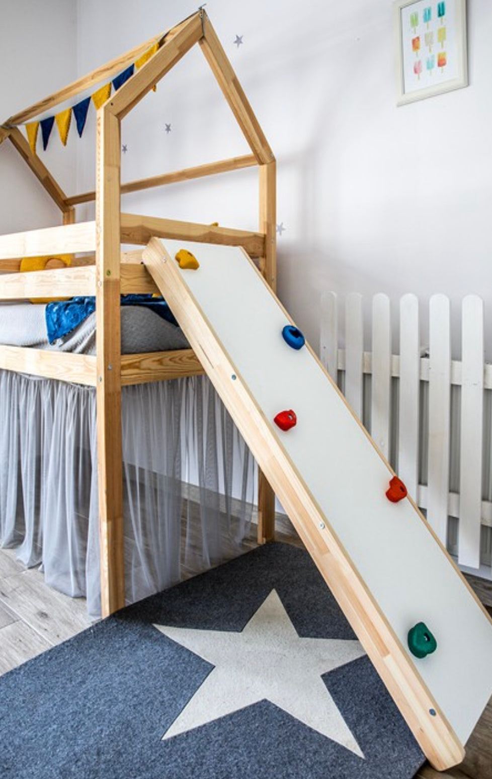 House Bed with Climbing Wall