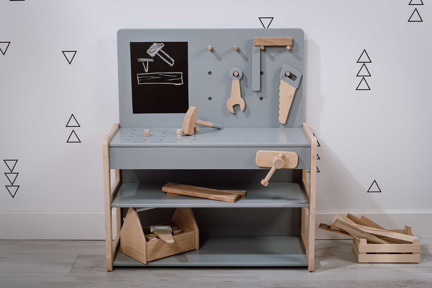 Wooden children's workbench